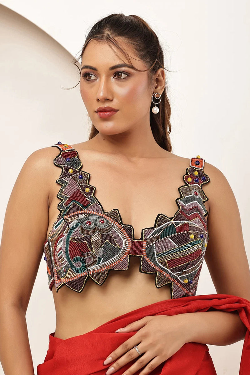 Designer Mosaic Hand-Embroidered Blouse