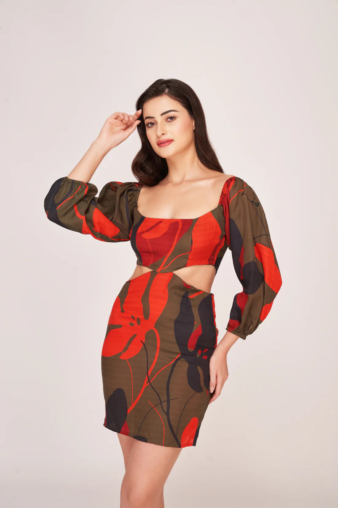 Puff sleeve dress