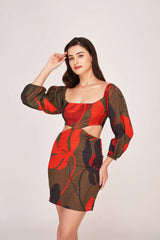 Puff sleeve dress