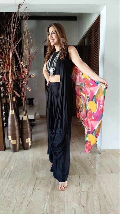pre-stitched sari with blouse