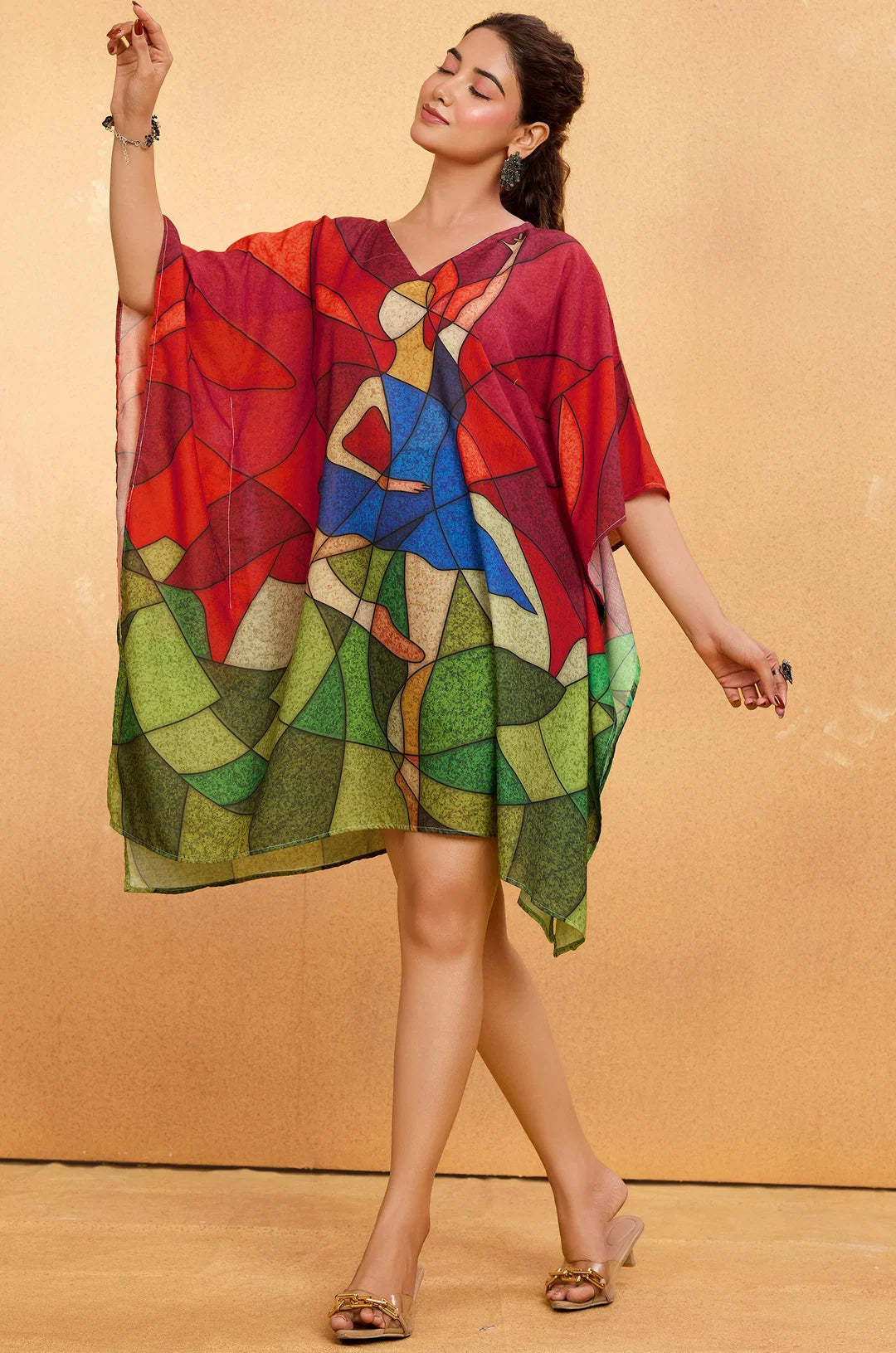 Abstract Muse Muslin Cotton Short Kaftan