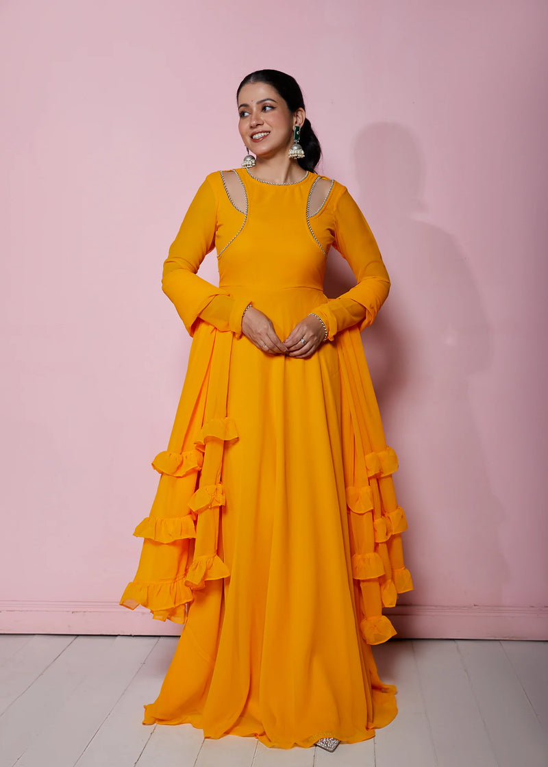 Amber Anarkali with Dupatta