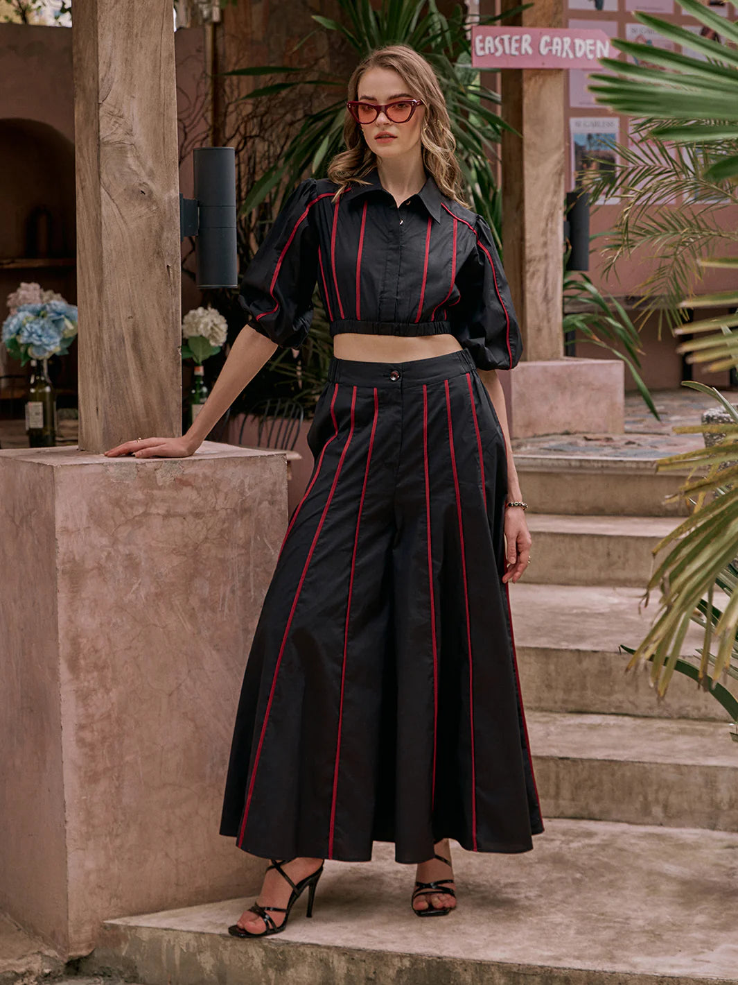Vertical stripe pants
