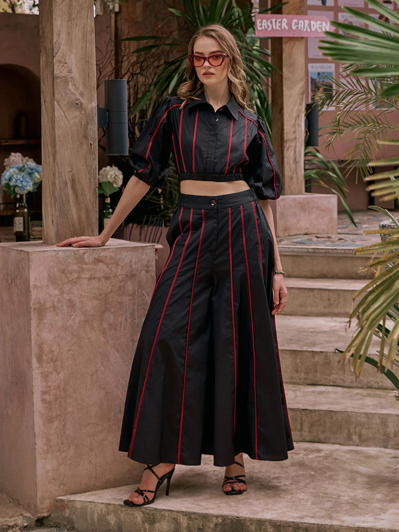 Vertical stripe pants