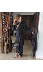 Liva Cotton Black Draped Skirt Saree