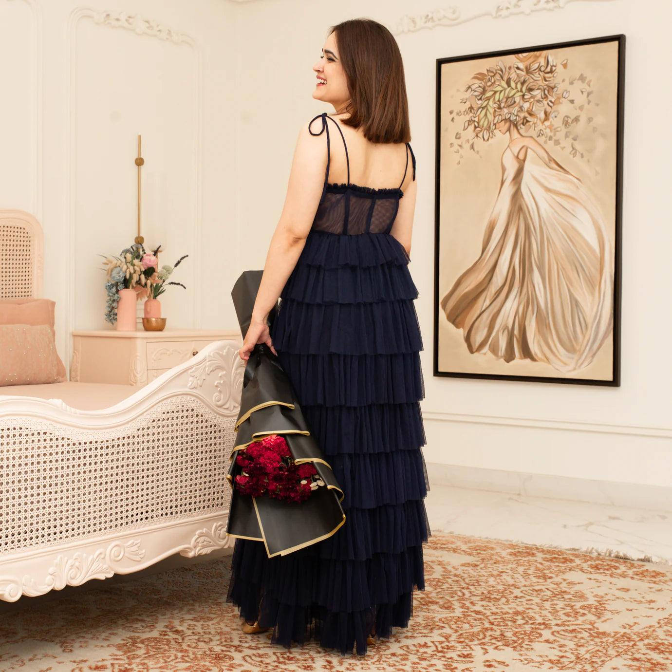 Net Navy Spell Soiree Dress