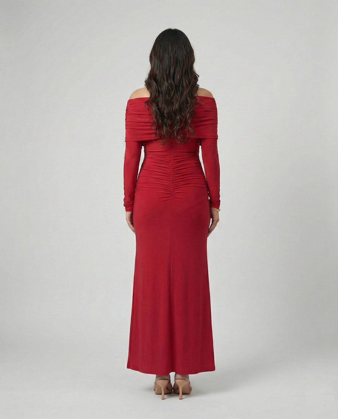 Net and Balloon Lycra Long Dress