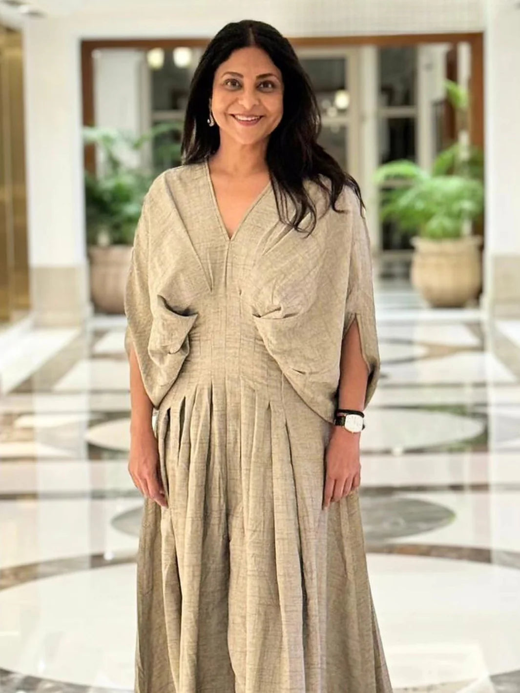 Nusa Pleated V-Neck Jumpsuit