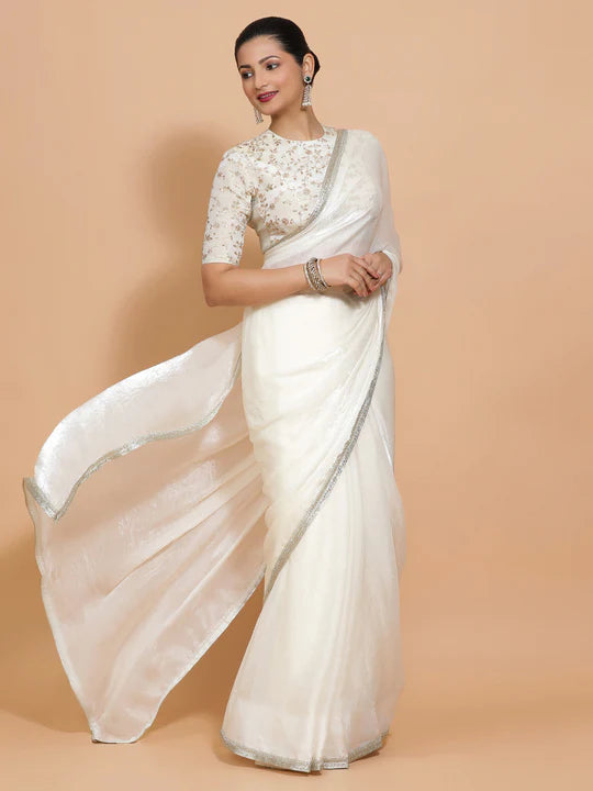 designer lace saree