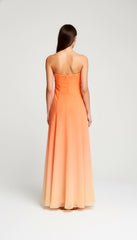 Orange Ombre Semi-Sheer Gown