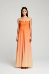 Orange Ombre Semi-Sheer Gown
