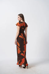 Ruffle sleeve dress