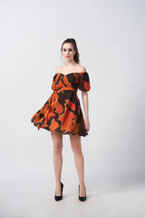 abstract print dress
