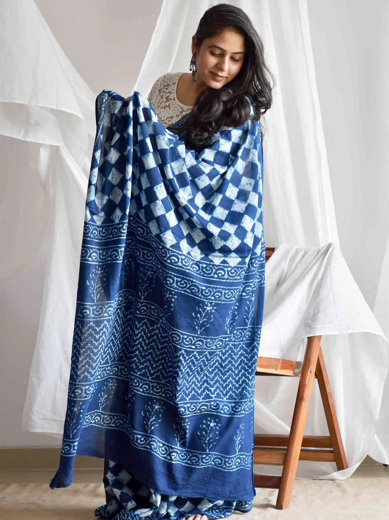 dabu print saree