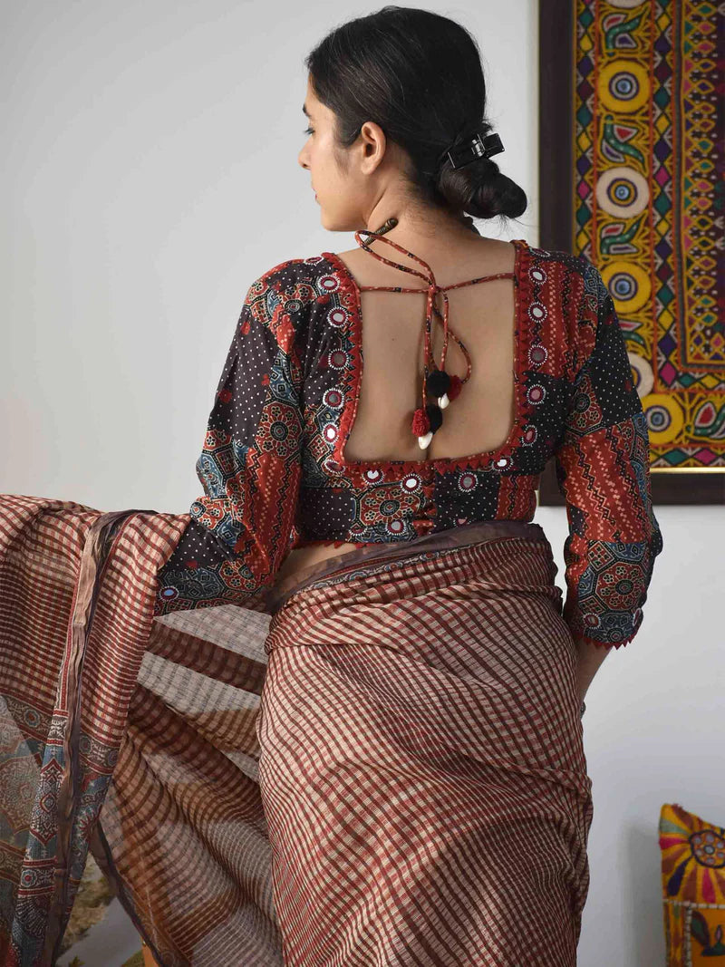 traditional mirror work blouse