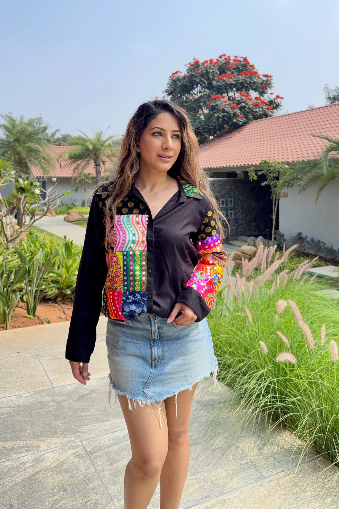 Woman Berang Patchwork Fusion Shirt