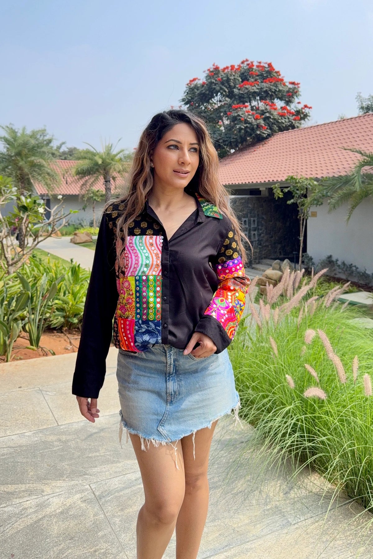 Woman Berang Patchwork Fusion Shirt