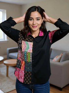 Woman Berang Patchwork Fusion Shirt