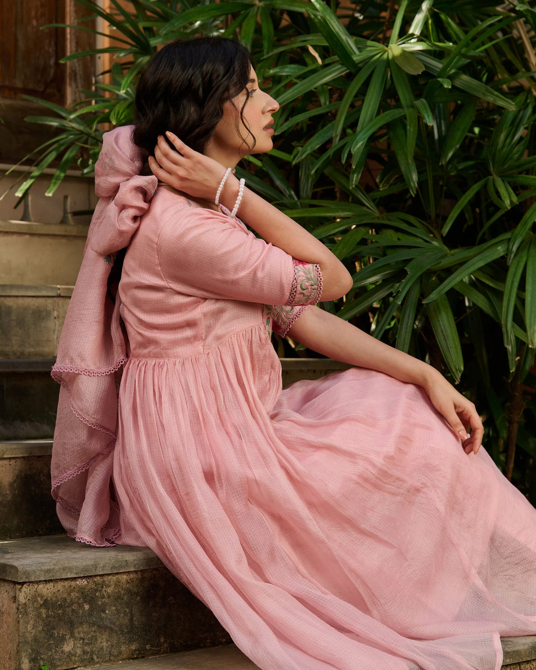 Gulabo Pink Doria Embroidered Suit Set