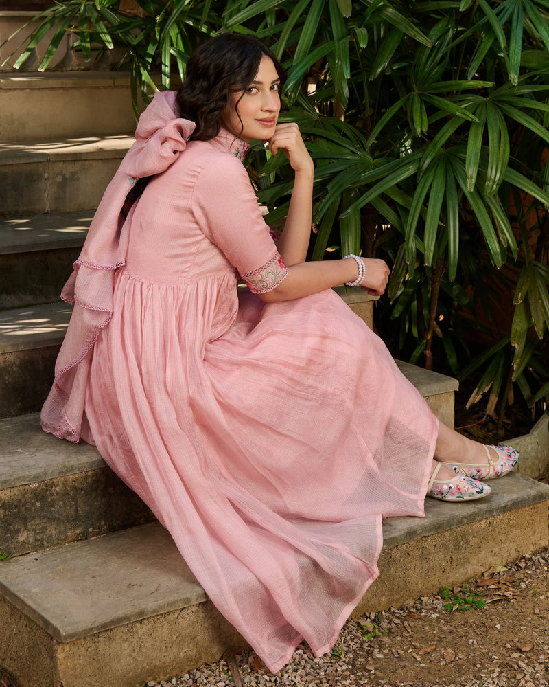 Gulabo Pink Doria Embroidered Suit Set