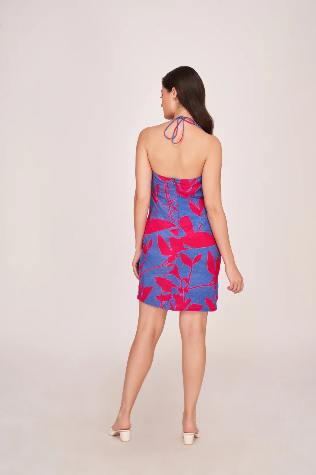 cowl neck mini dress