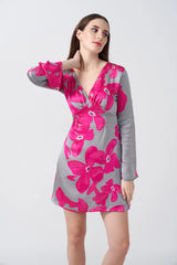 Pink and Grey Floral Dress
