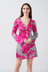 satin floral dress