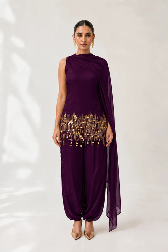 Jhilmil Relaxed wide-leg pants Kurti Set