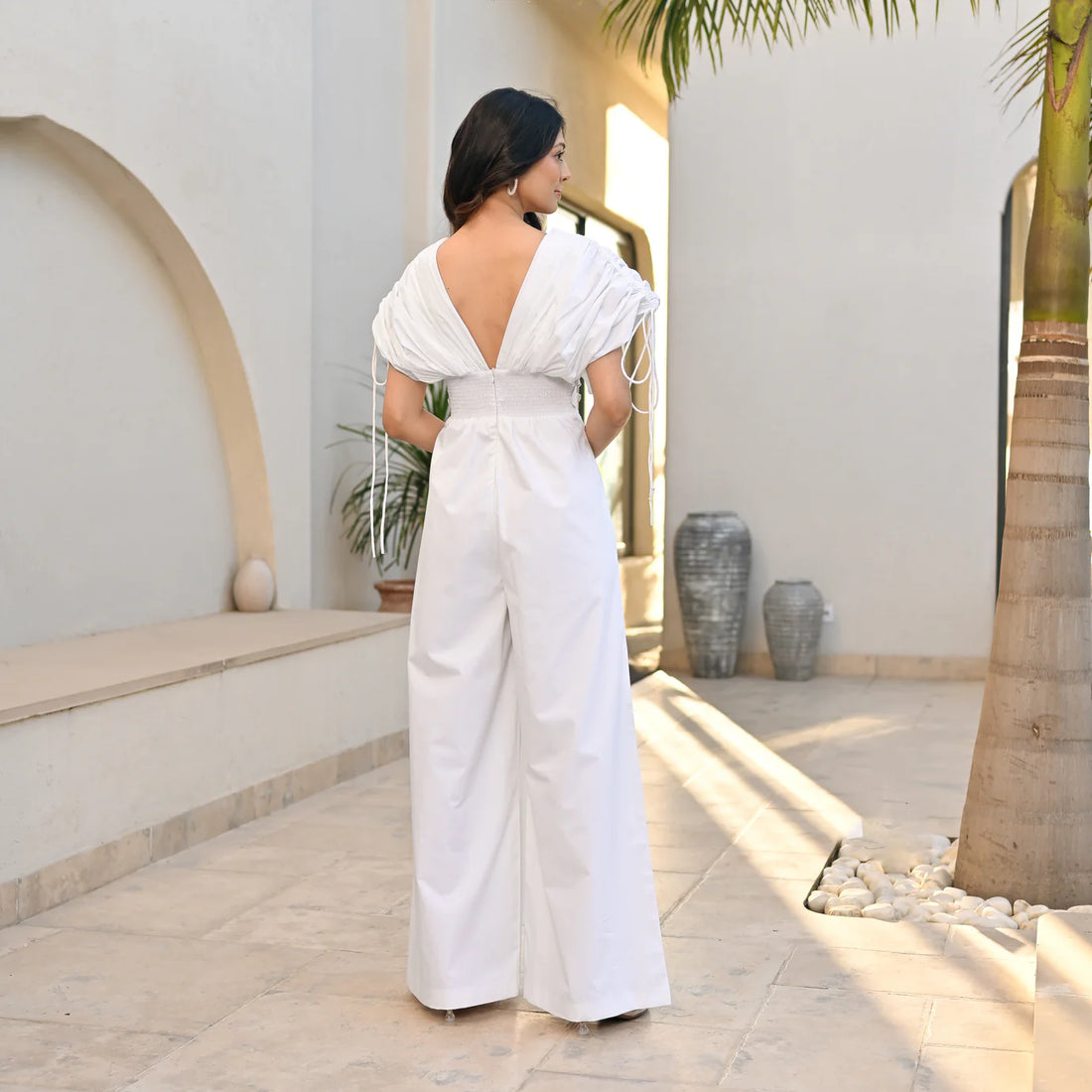 Poplin White Tulip Whisper Jumpsuit