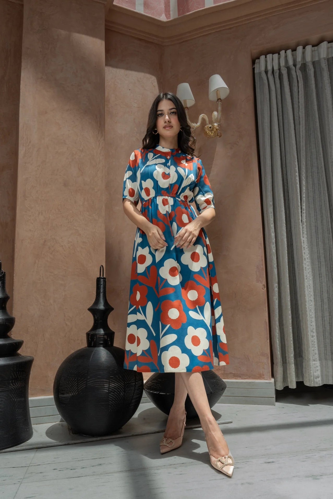 block print cotton dress