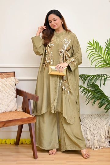 Kashvi Olive Embellished Co-ord Set