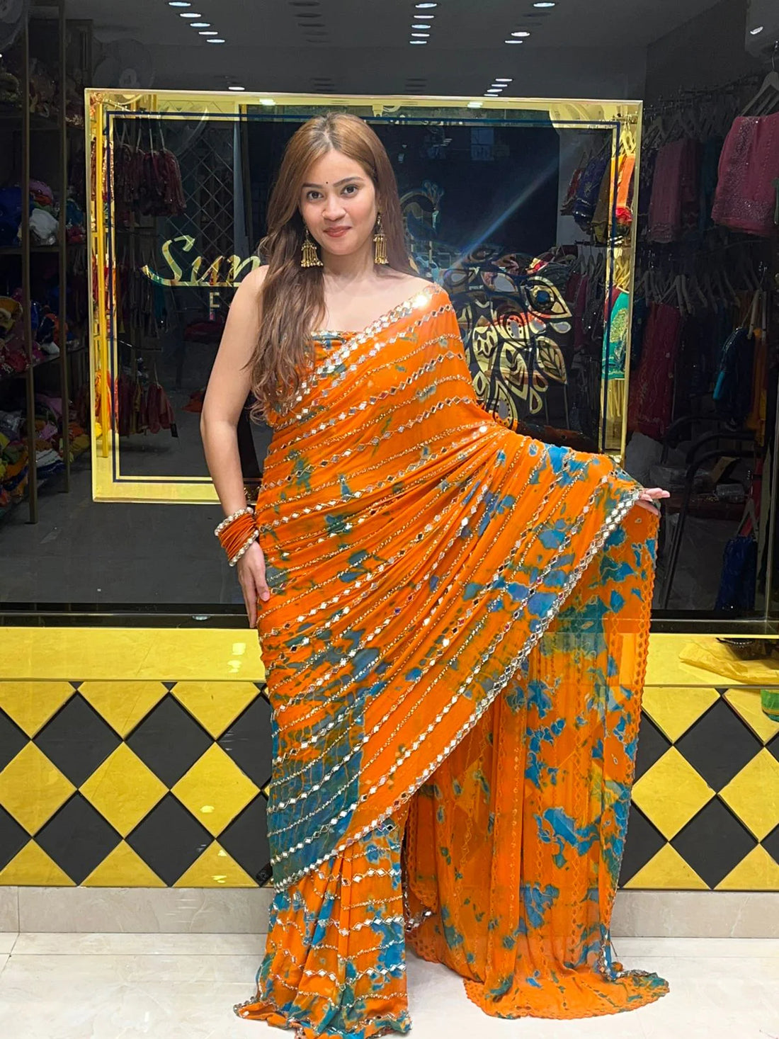 Premium Handwork Pure Chiffon Saree