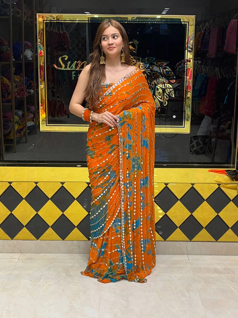 Premium Handwork Pure Chiffon Saree