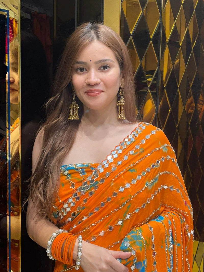 Premium Handwork Pure Chiffon Saree