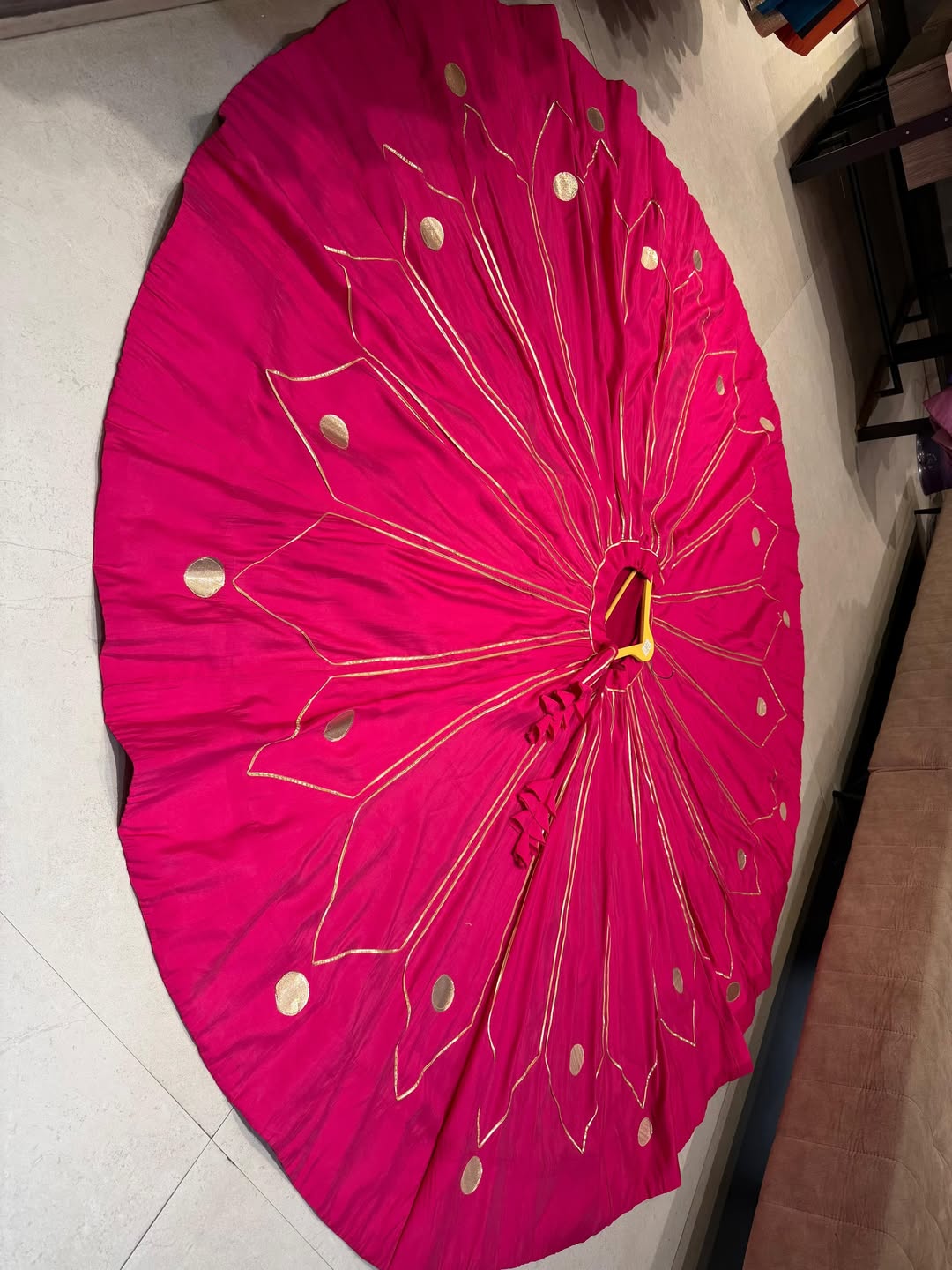 Navratri Lehenga Skirt with Gold Gota Patti Work
