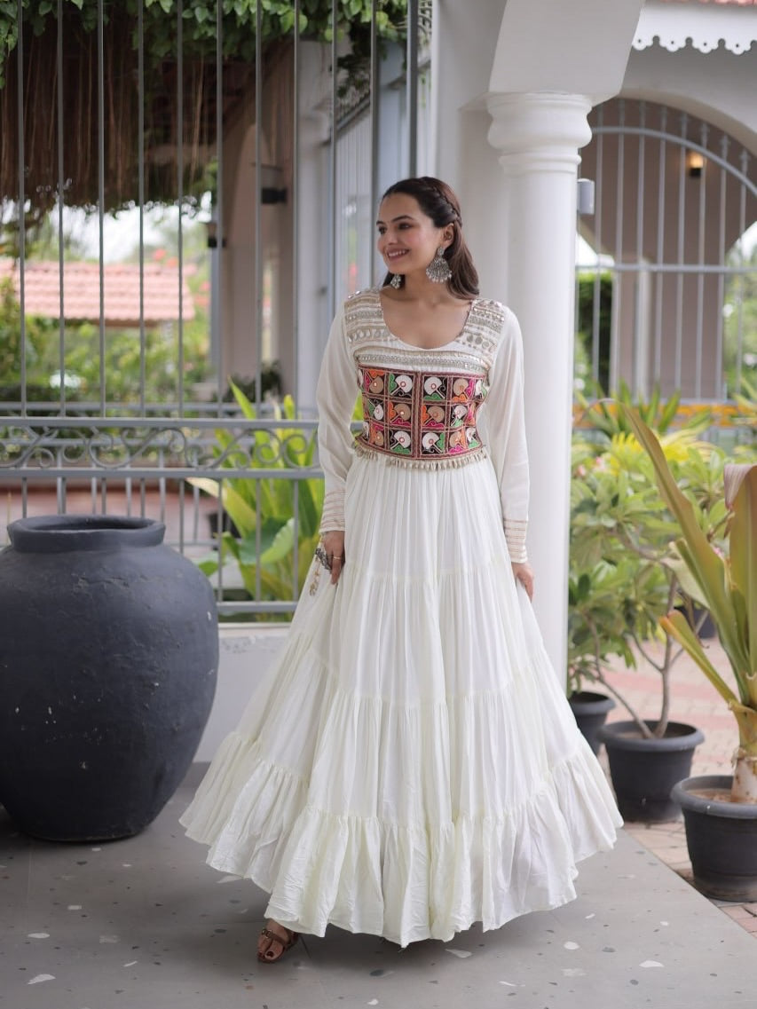 Mehr Crimson Garba Gown