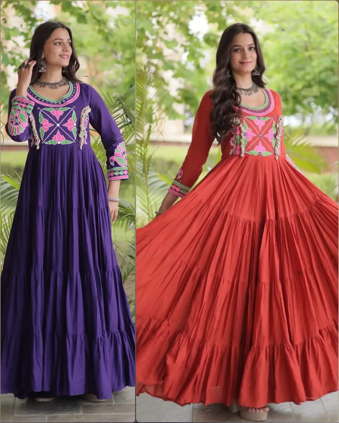 Riva Folk Embroidered Navratri Gown