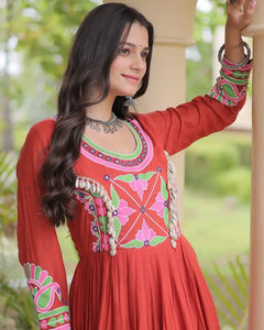 Riva Folk Embroidered Navratri Gown