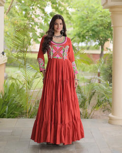 Riva Folk Embroidered Navratri Gown