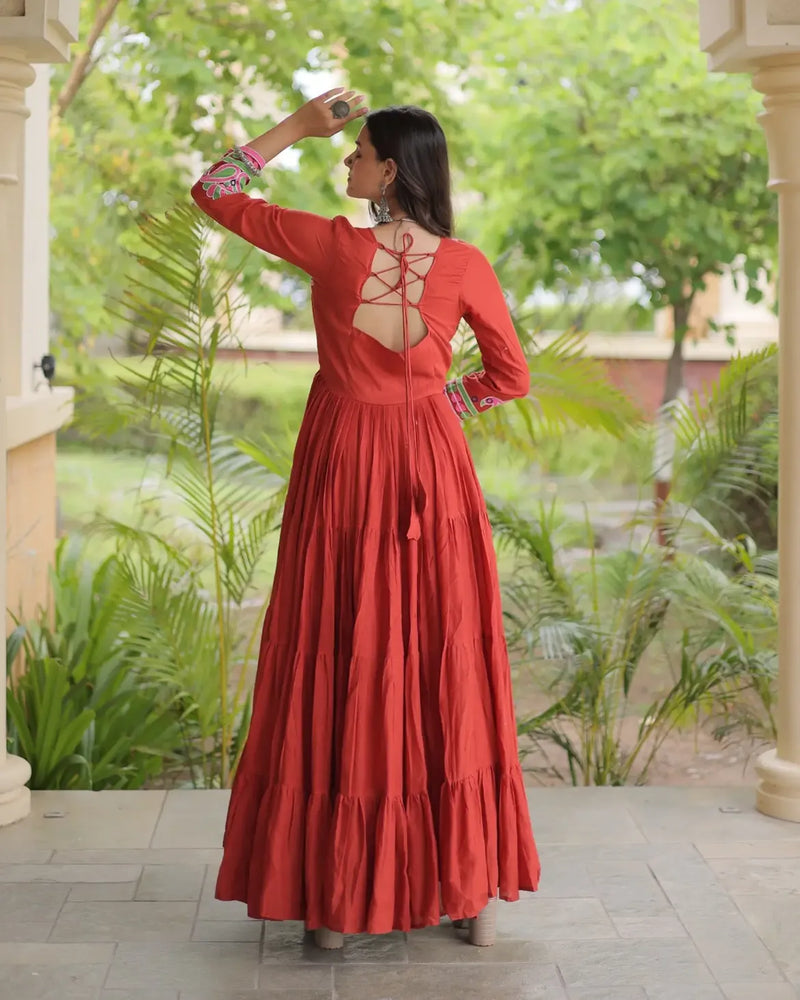 Riva Folk Embroidered Navratri Gown