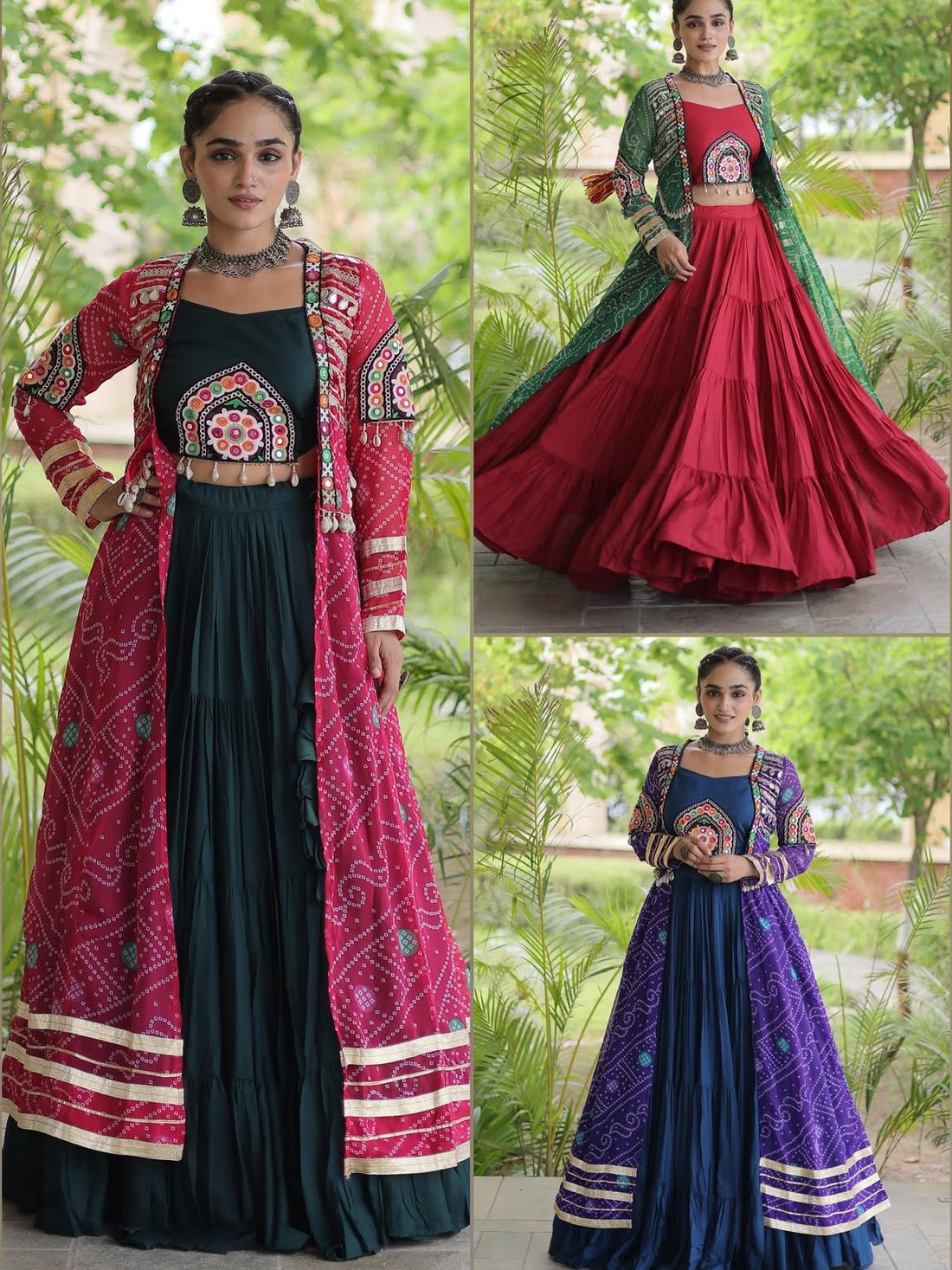 Aarika Bandhani Long Jacket Lehenga