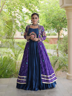 Aarika Bandhani Long Jacket Lehenga
