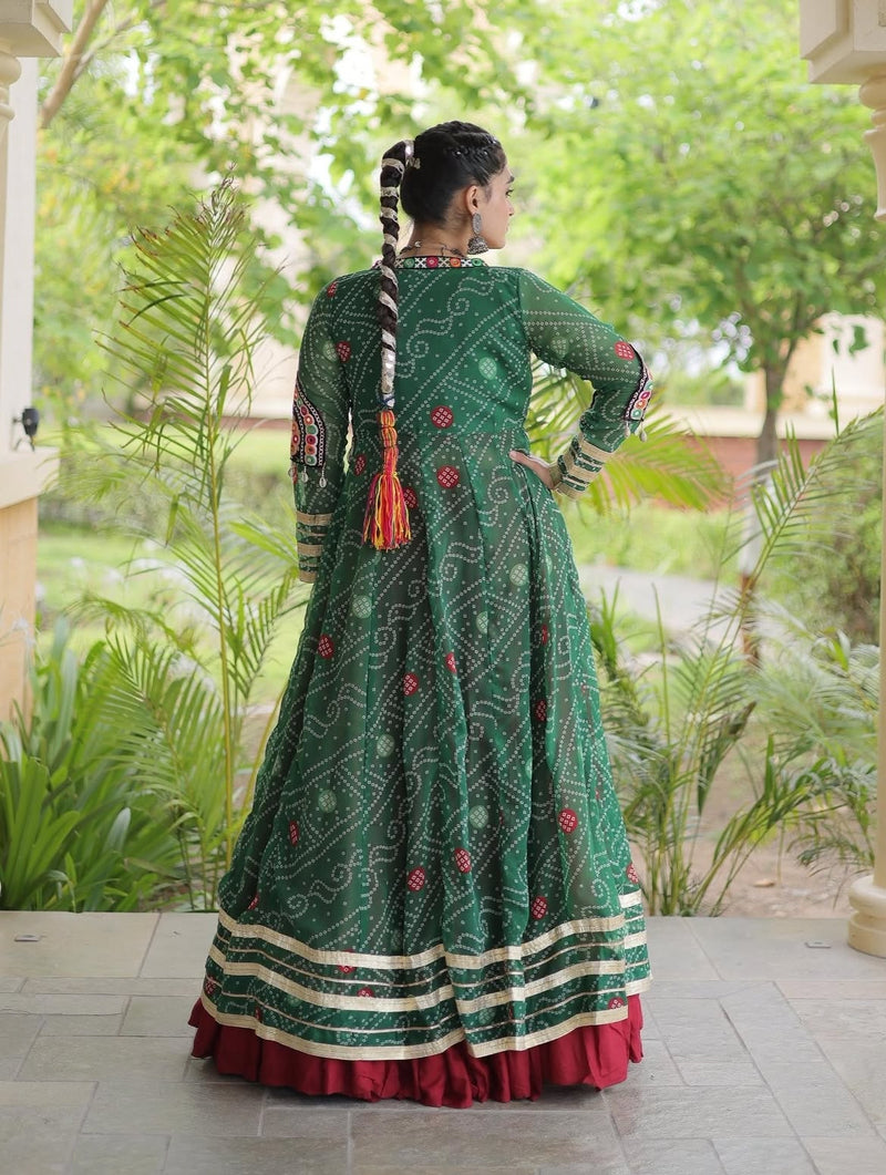 Aarika Bandhani Long Jacket Lehenga