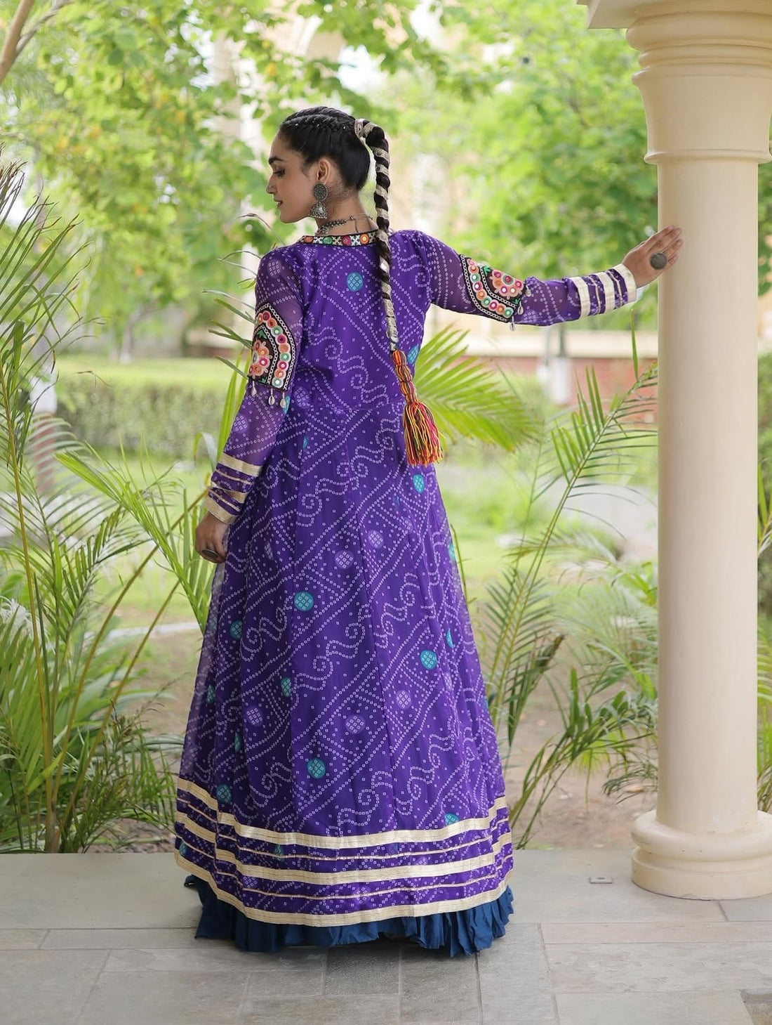 Aarika Bandhani Long Jacket Lehenga