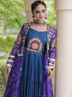 Aarika Bandhani Long Jacket Lehenga