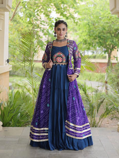 Aarika Bandhani Long Jacket Lehenga