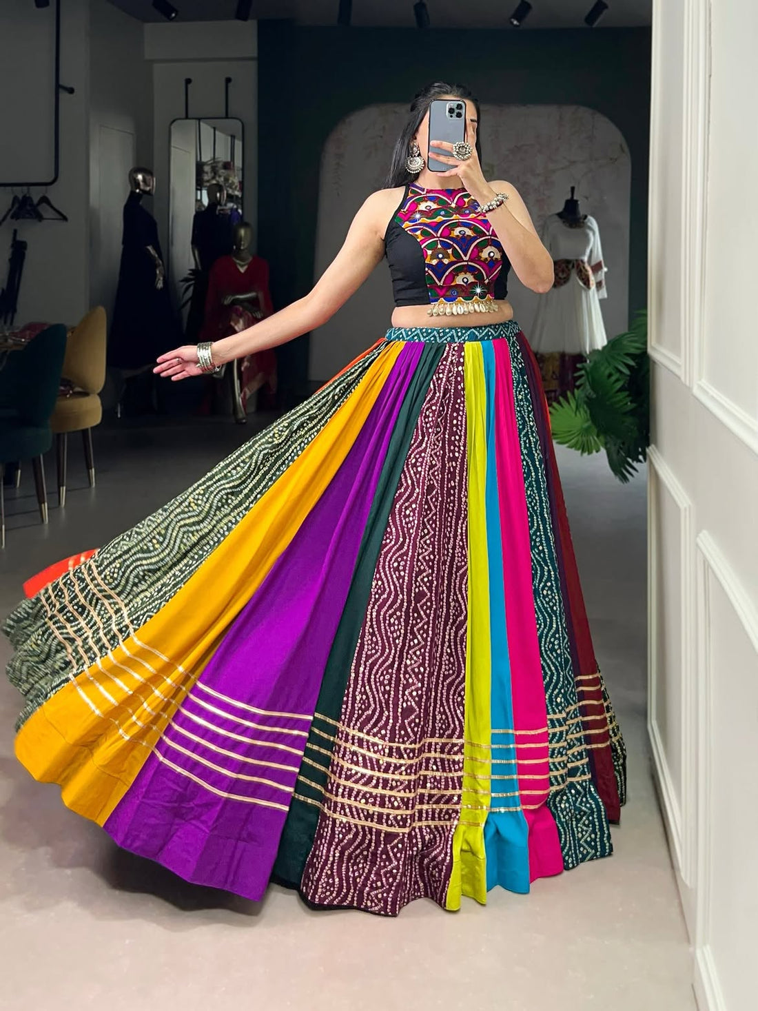 Garba Gulnaar Multi-ColorLehenga Set