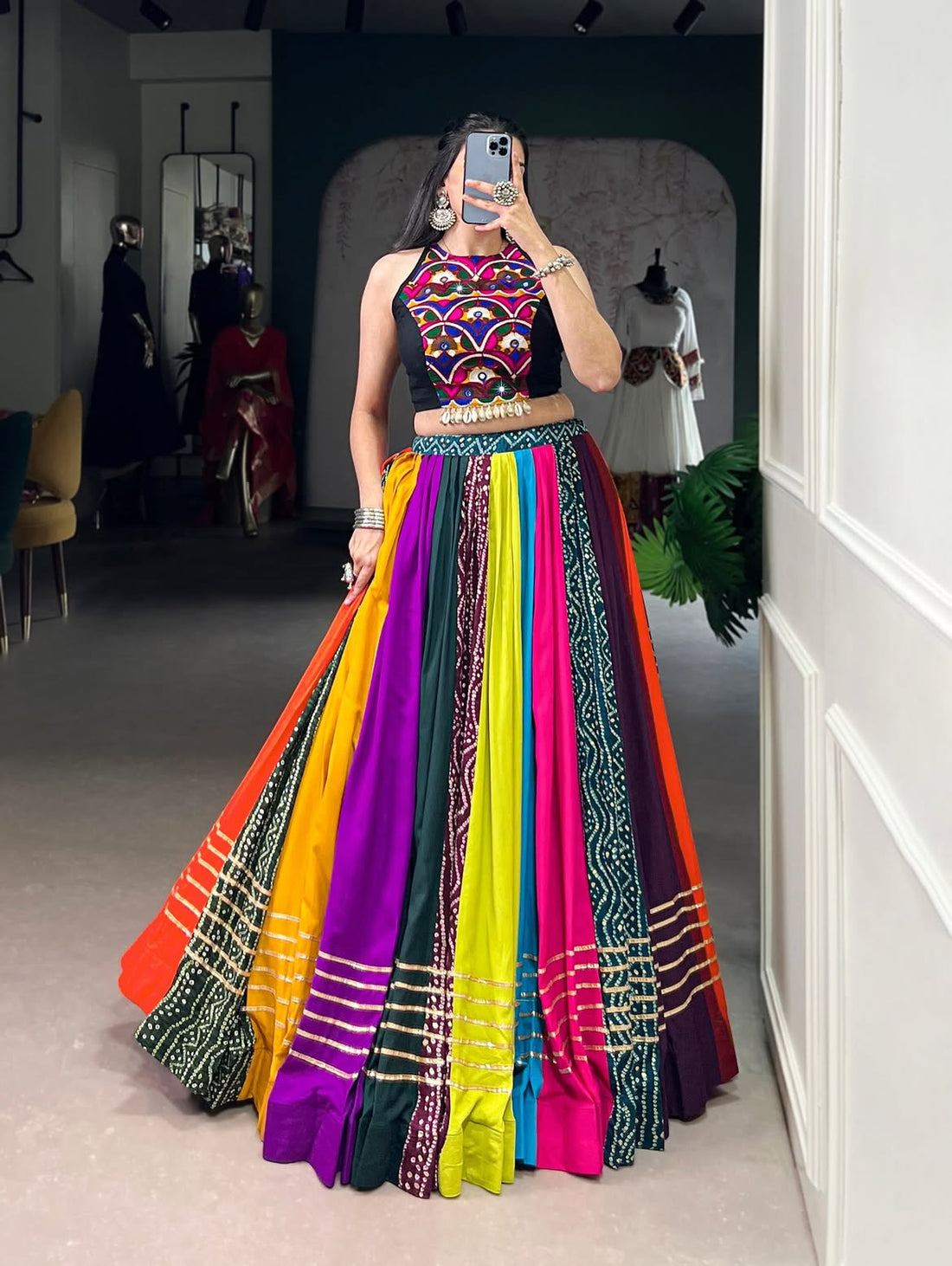Garba Gulnaar Multi-ColorLehenga Set