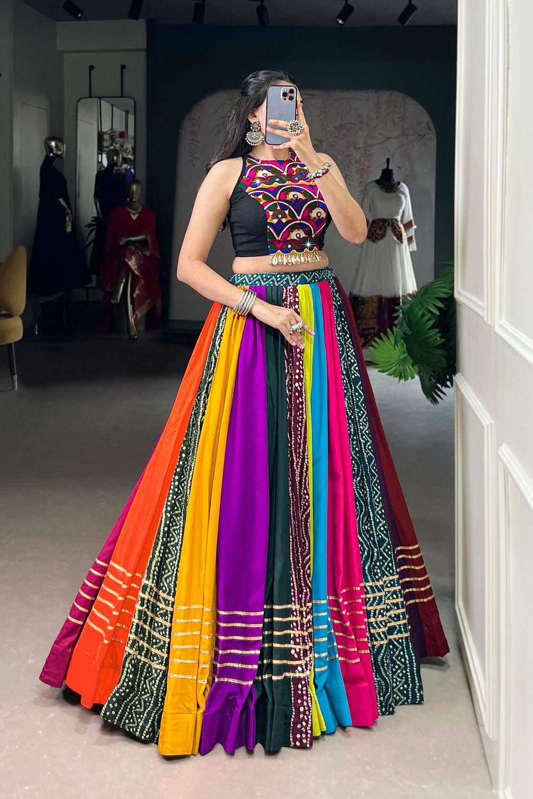 Garba Gulnaar Multi-ColorLehenga Set