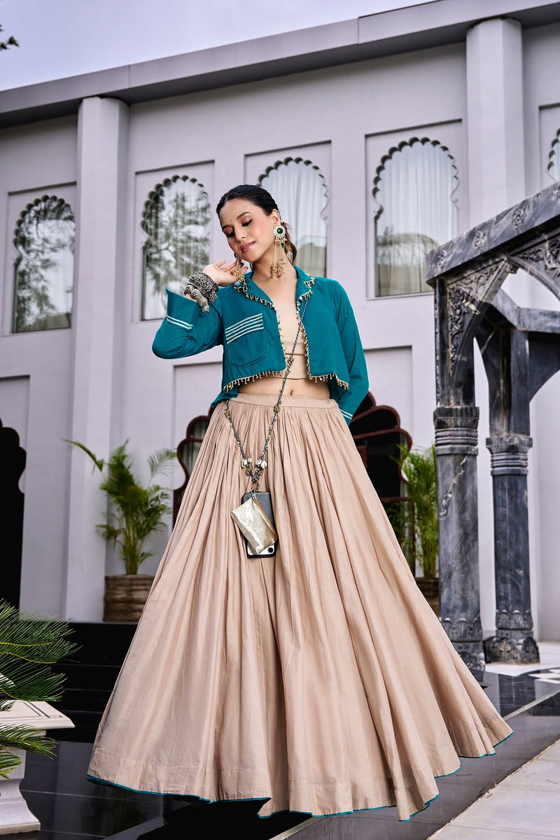 Inaya Burnt Orange Navratri Lehenga